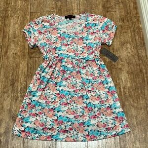Floral Short Sleeve Dress Size:S girls